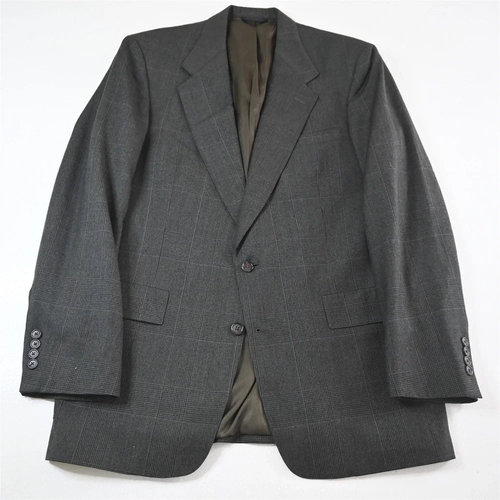 Vtg USA Austin Reed 40R Green Glenn Check 100% Wool Blazer Jacket Sport Coat
